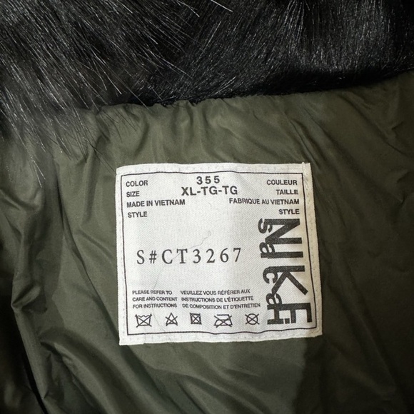 Nike x Sacai Women's Parka Jacket 'Sequoia' Green/Black CT3267-355 Size XL NEW - Picture 3 of 4
